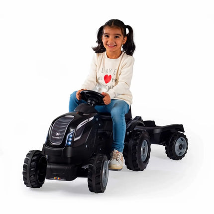 Tracteur à pédales Smoby Farmer XL avec remorque - Noir