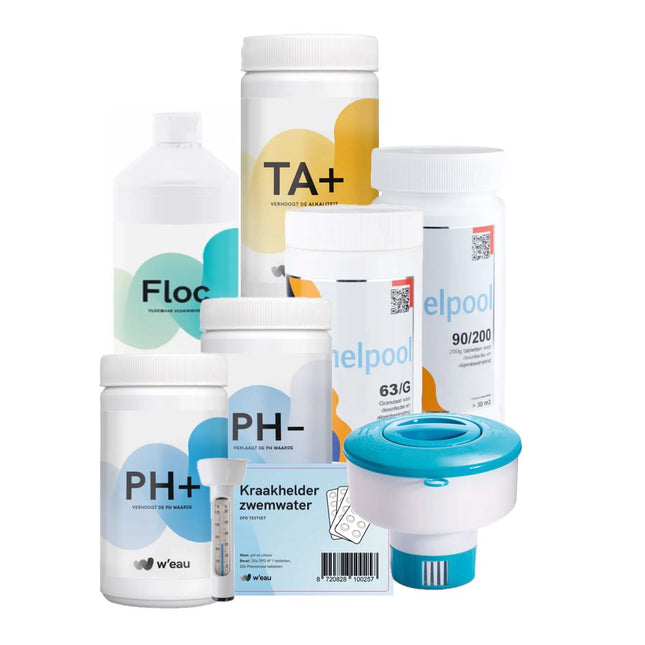 Kit de démarrage pour piscine professionnelle Azzura avec grandes pastilles de chlore