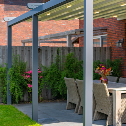 Verdeca Baldachin 400 x 300 cm Anthrazit/Weiß