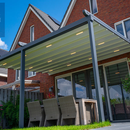 Verdeca Baldachin 400 x 300 cm Anthrazit/Weiß