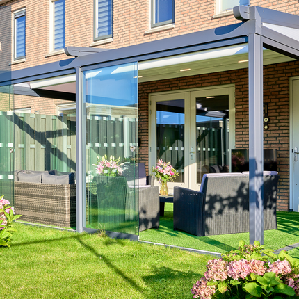 Verdeca Baldachin 400 x 300 cm Anthrazit/Weiß