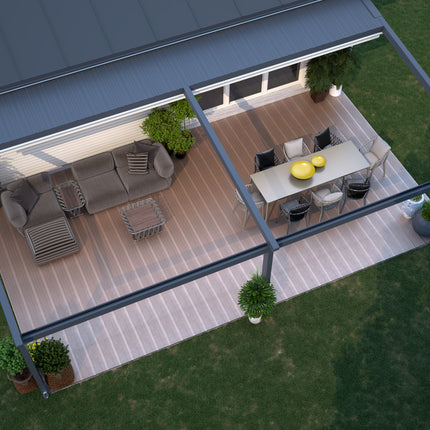 Verdeca Baldachin 400 x 300 cm Anthrazit/Weiß