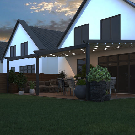 Verdeca Baldachin 400 x 300 cm Anthrazit/Weiß