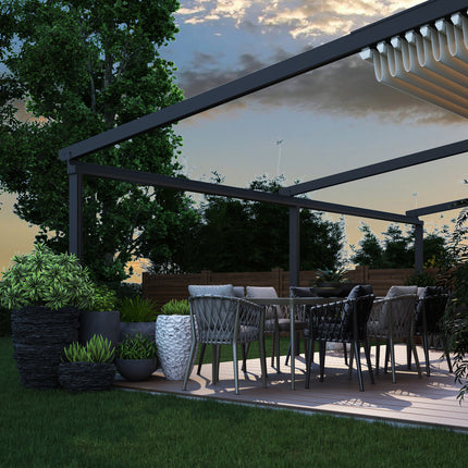 Verdeca Baldachin 400 x 300 cm Anthrazit/Weiß