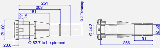 Raccord aspirateur Aquareva + gaine murale - Blanc