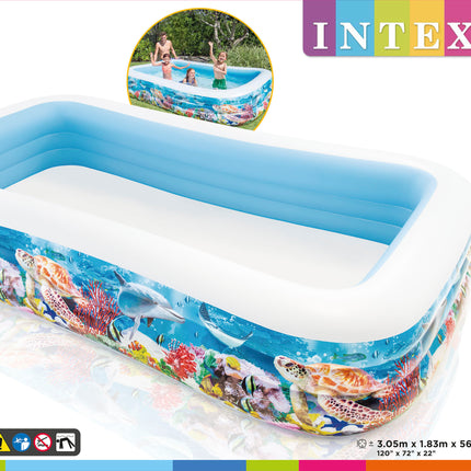 Piscine Intex 3 anneaux gonflable 305 cm x 183 cm x 56 cm