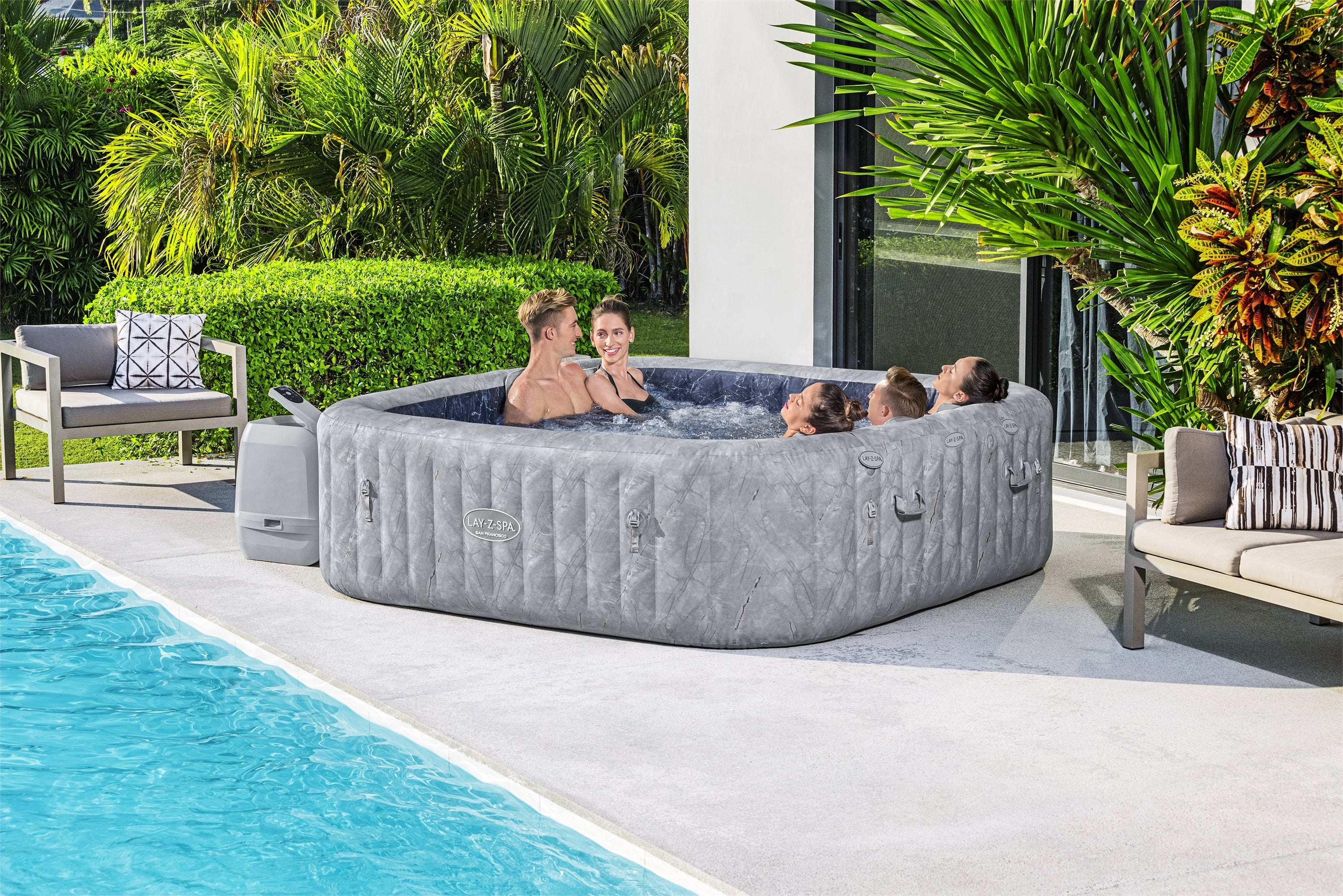 Lay-Z Spa San Francisco EnergySense Hydrojet Pro Aufblasbarer Whirlpool – 7 Personen