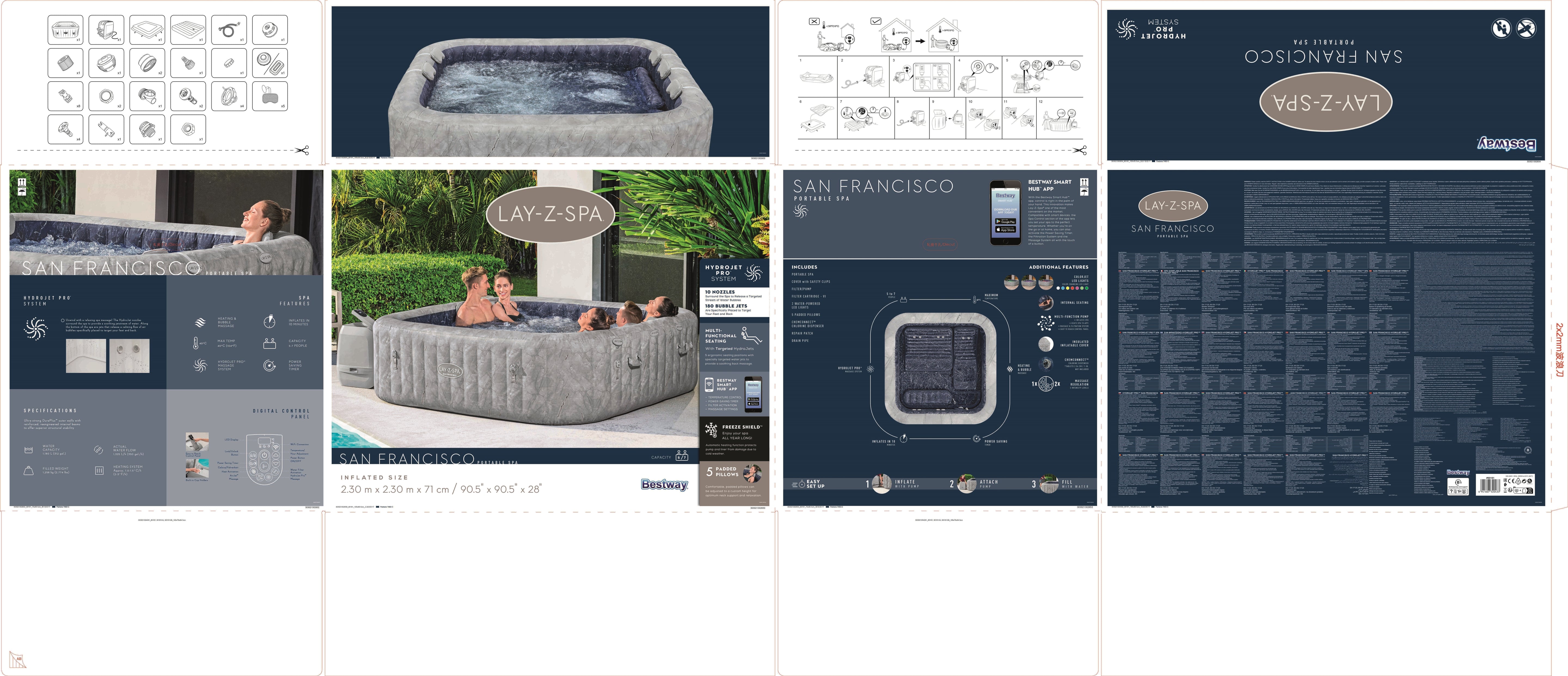 Lay-Z Spa San Francisco EnergySense Hydrojet Pro Aufblasbarer Whirlpool – 7 Personen