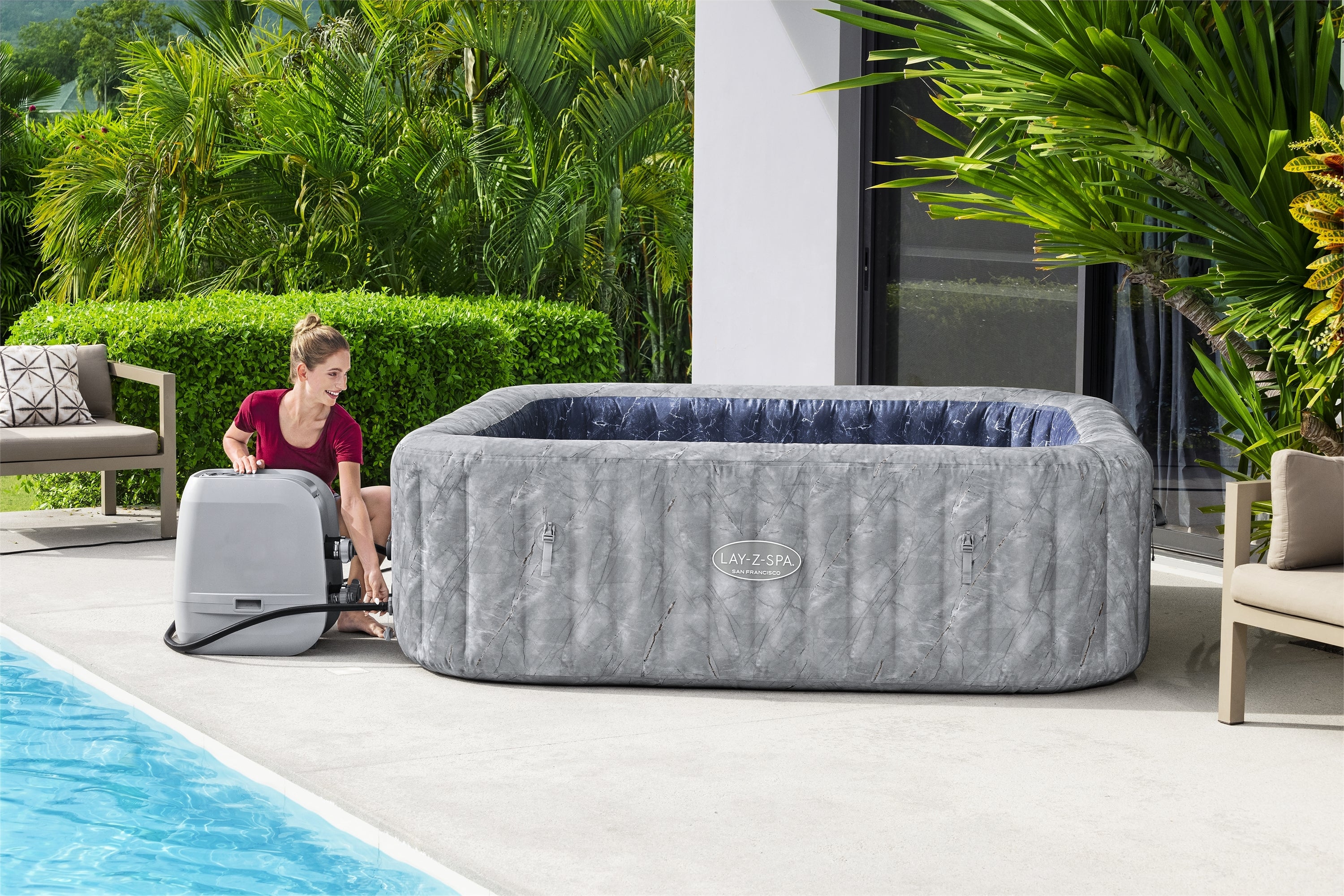 Lay-Z Spa San Francisco EnergySense Hydrojet Pro Aufblasbarer Whirlpool – 7 Personen