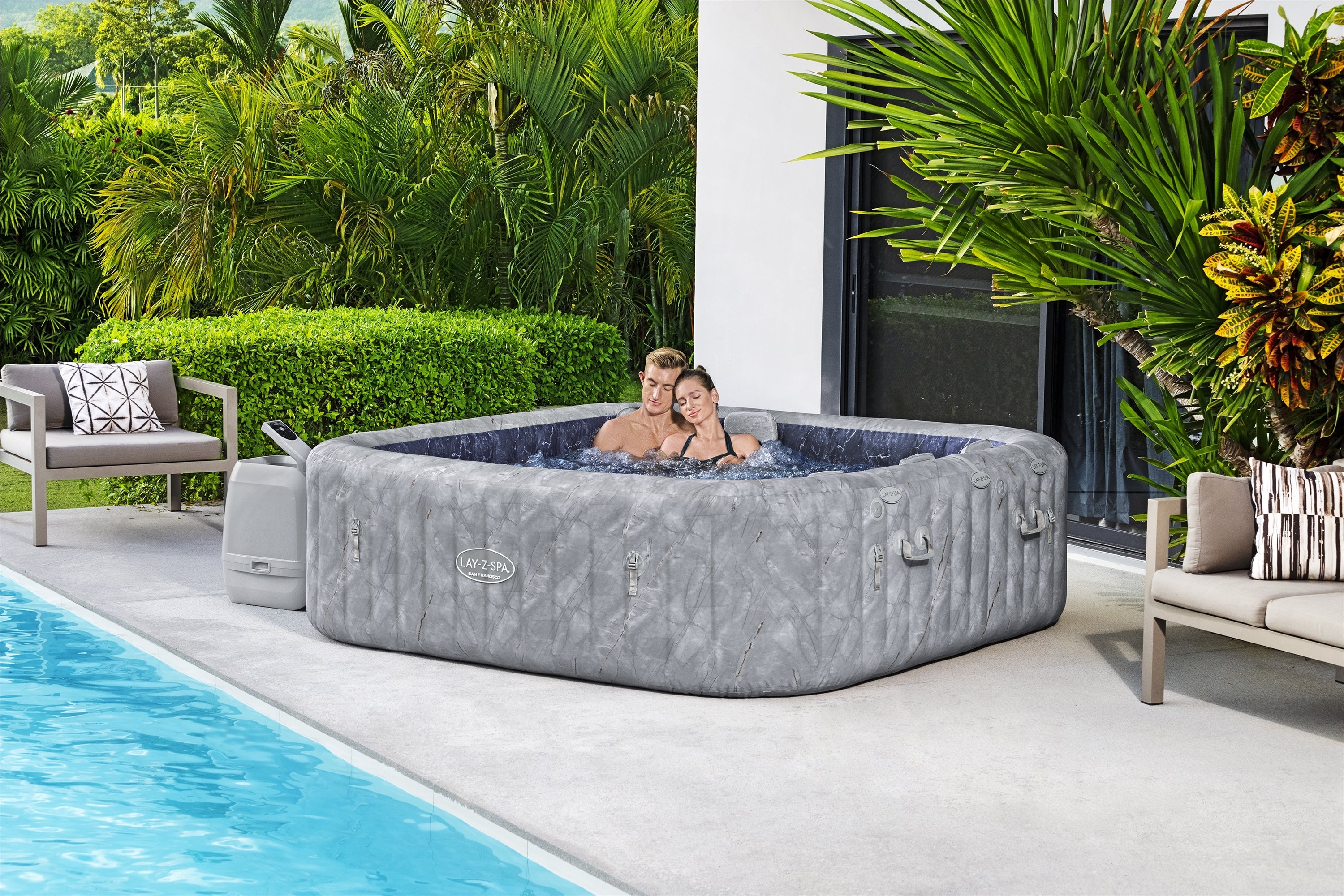 Lay-Z Spa San Francisco EnergySense Hydrojet Pro Aufblasbarer Whirlpool – 7 Personen