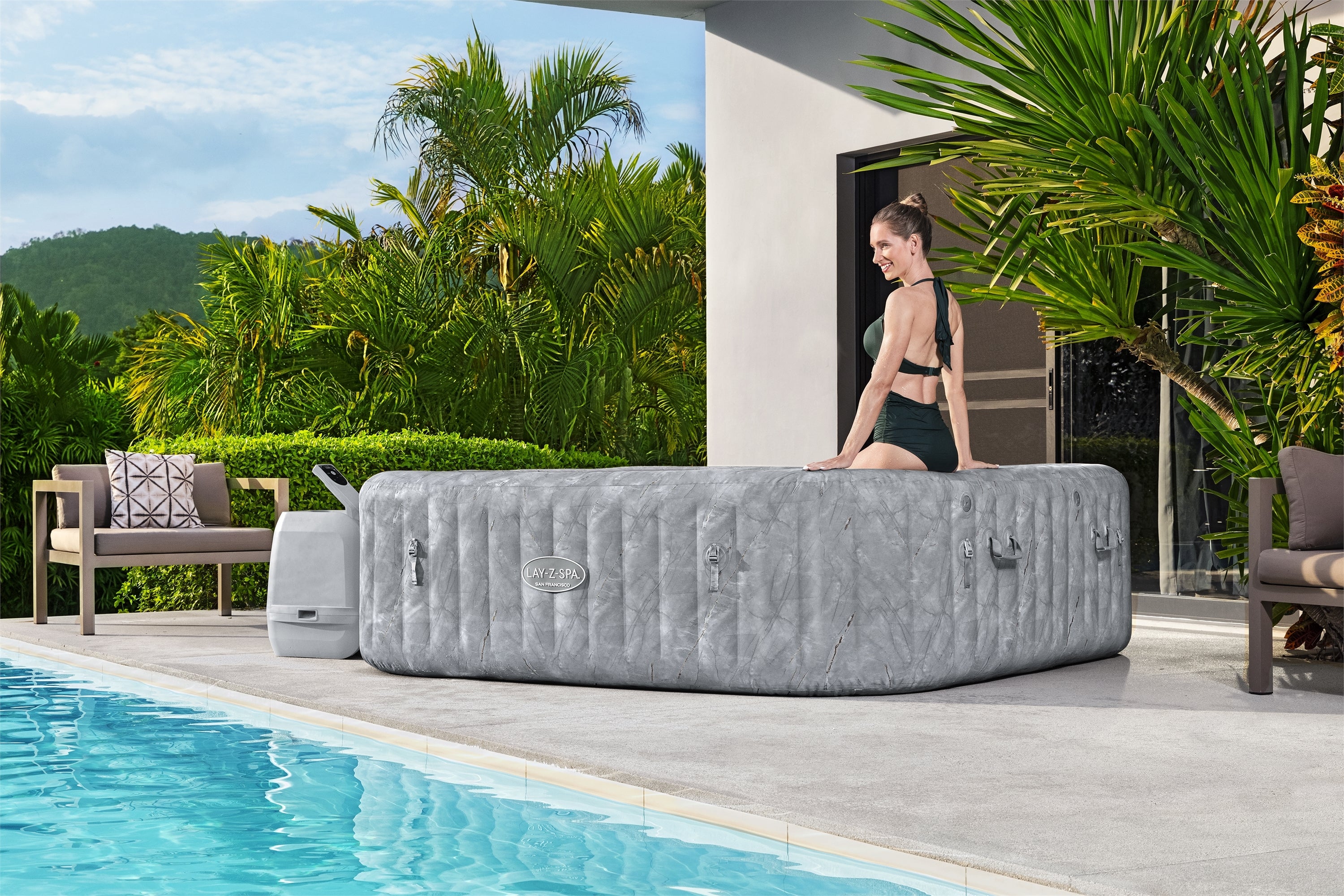 Lay-Z Spa San Francisco EnergySense Hydrojet Pro Aufblasbarer Whirlpool – 7 Personen