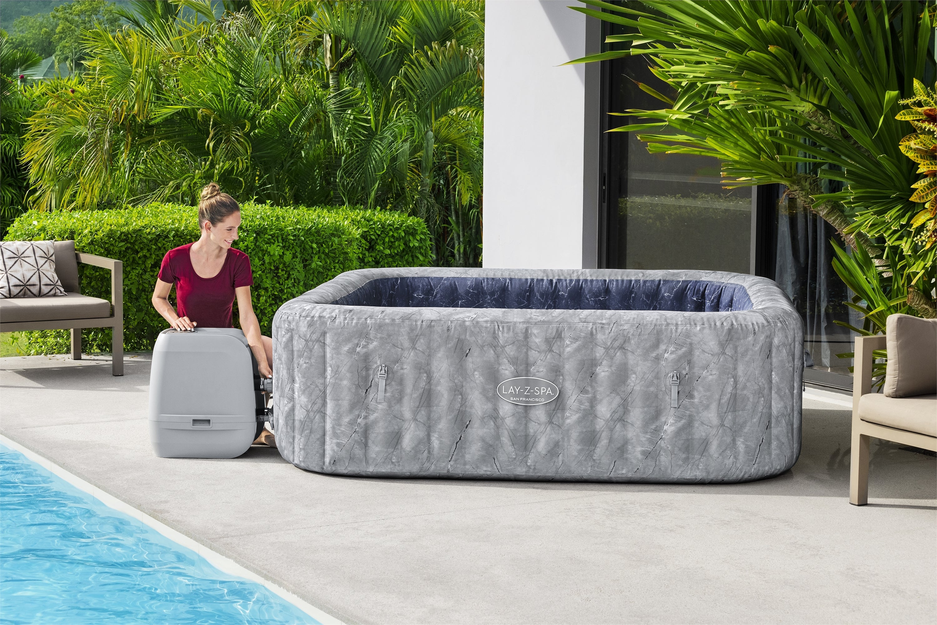 Lay-Z Spa San Francisco EnergySense Hydrojet Pro Aufblasbarer Whirlpool – 7 Personen