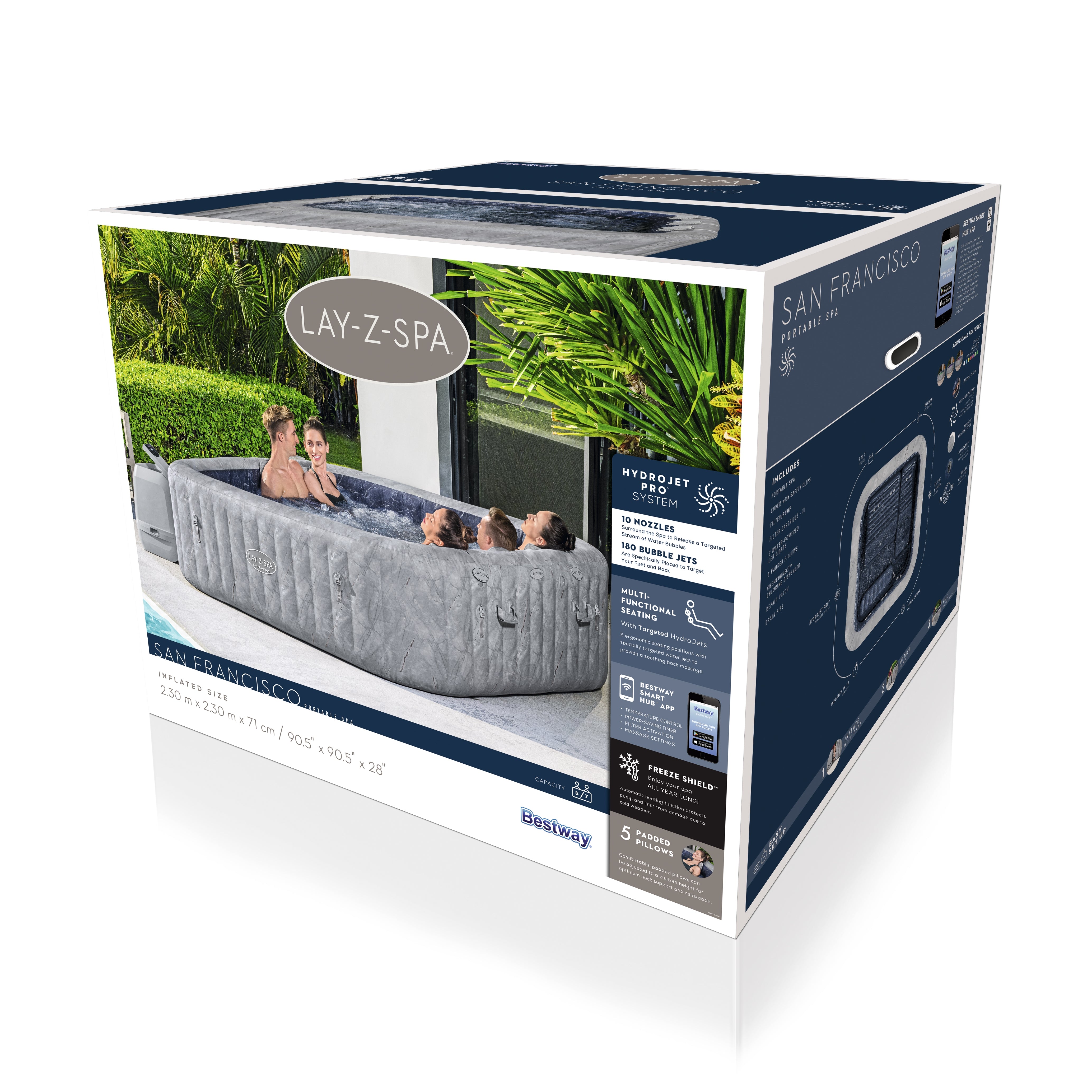 Lay-Z Spa San Francisco EnergySense Hydrojet Pro Aufblasbarer Whirlpool – 7 Personen