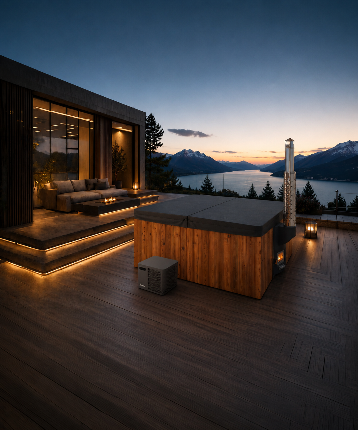 Houtgestookte Hottub Hilda – 4 Personen