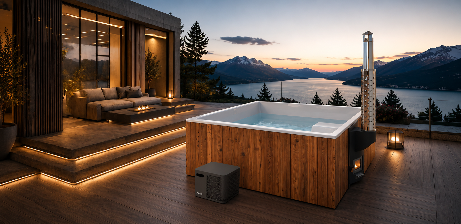 Houtgestookte Hottub Hilda – 4 Personen