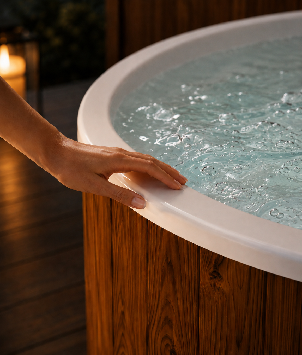 Houtgestookte hottub Extern - Oskar - 6 personen (Rond)