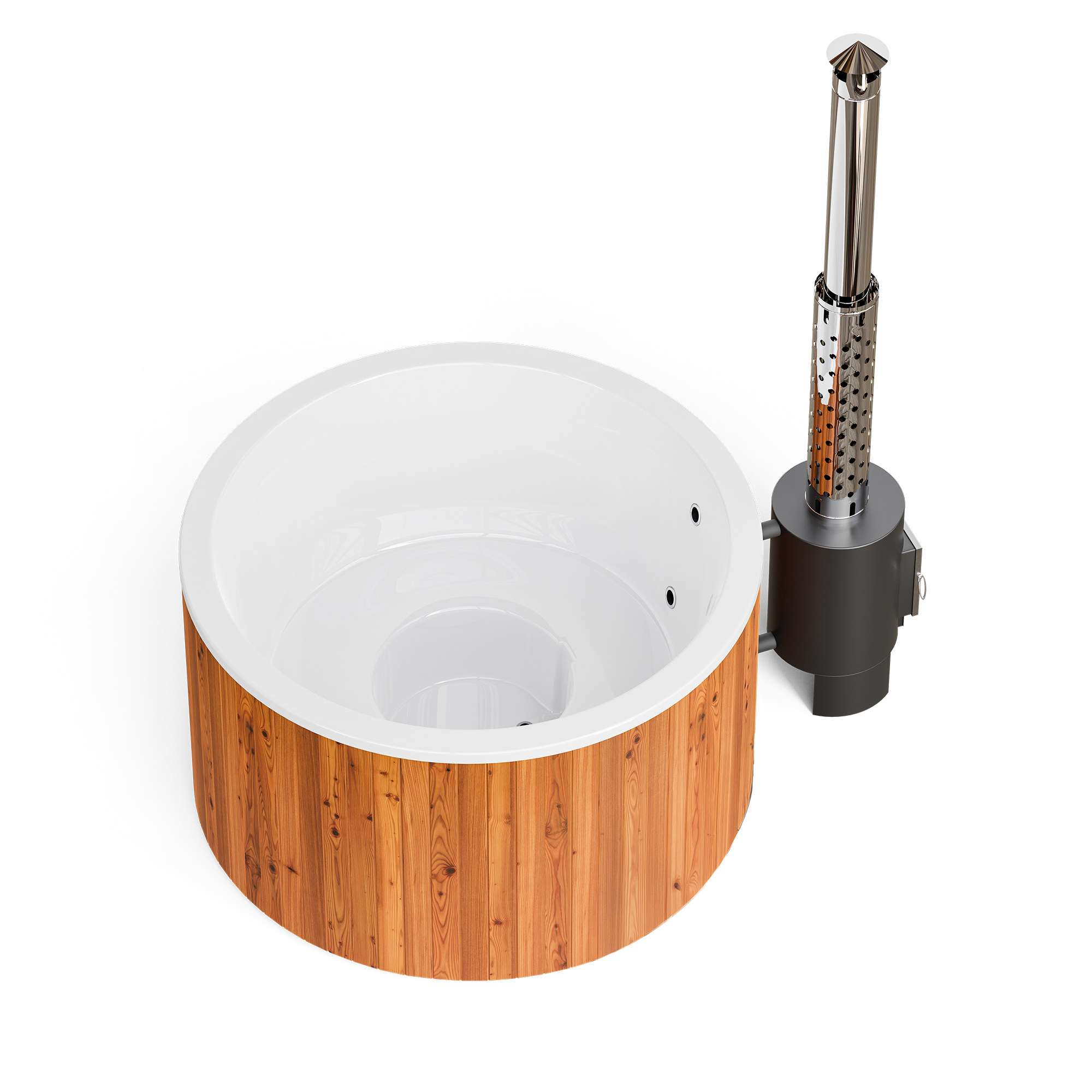 Houtgestookte hottub Extern - Oskar - 6 personen (Rond)