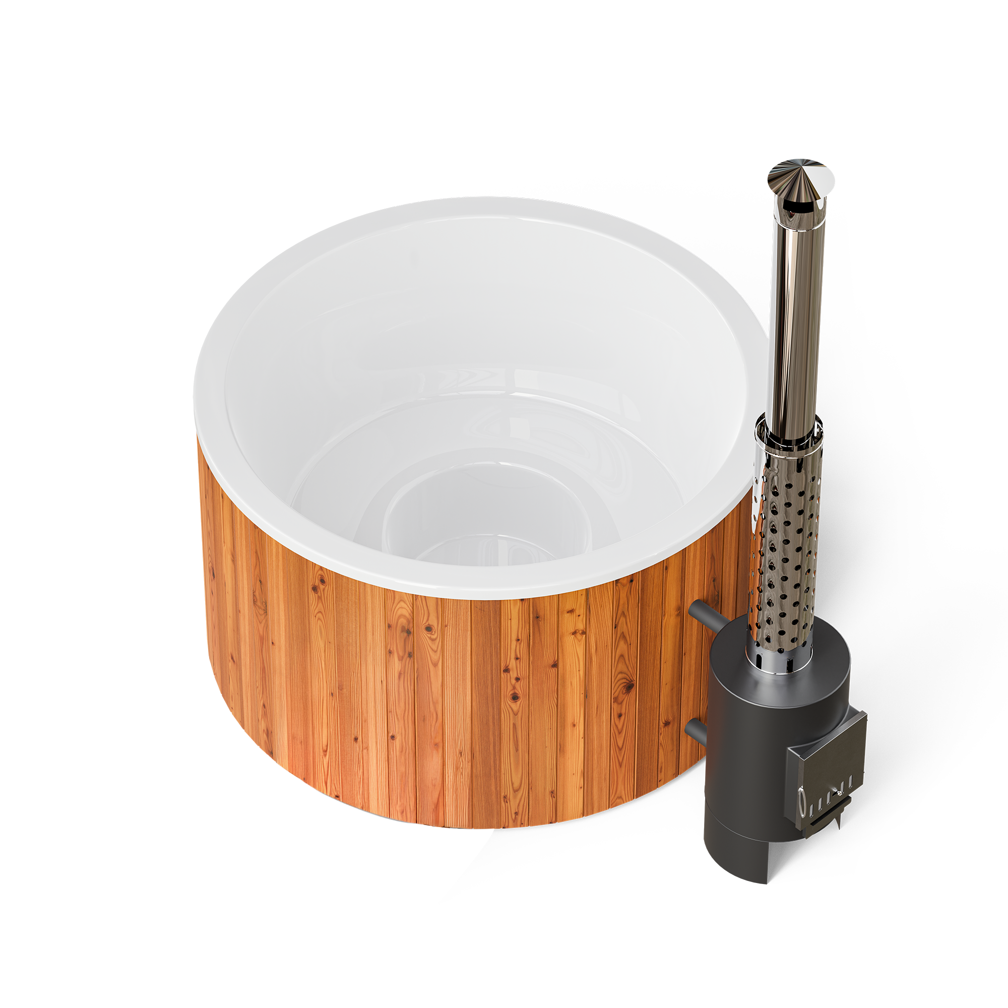 Houtgestookte hottub Extern - Oskar - 6 personen (Rond)