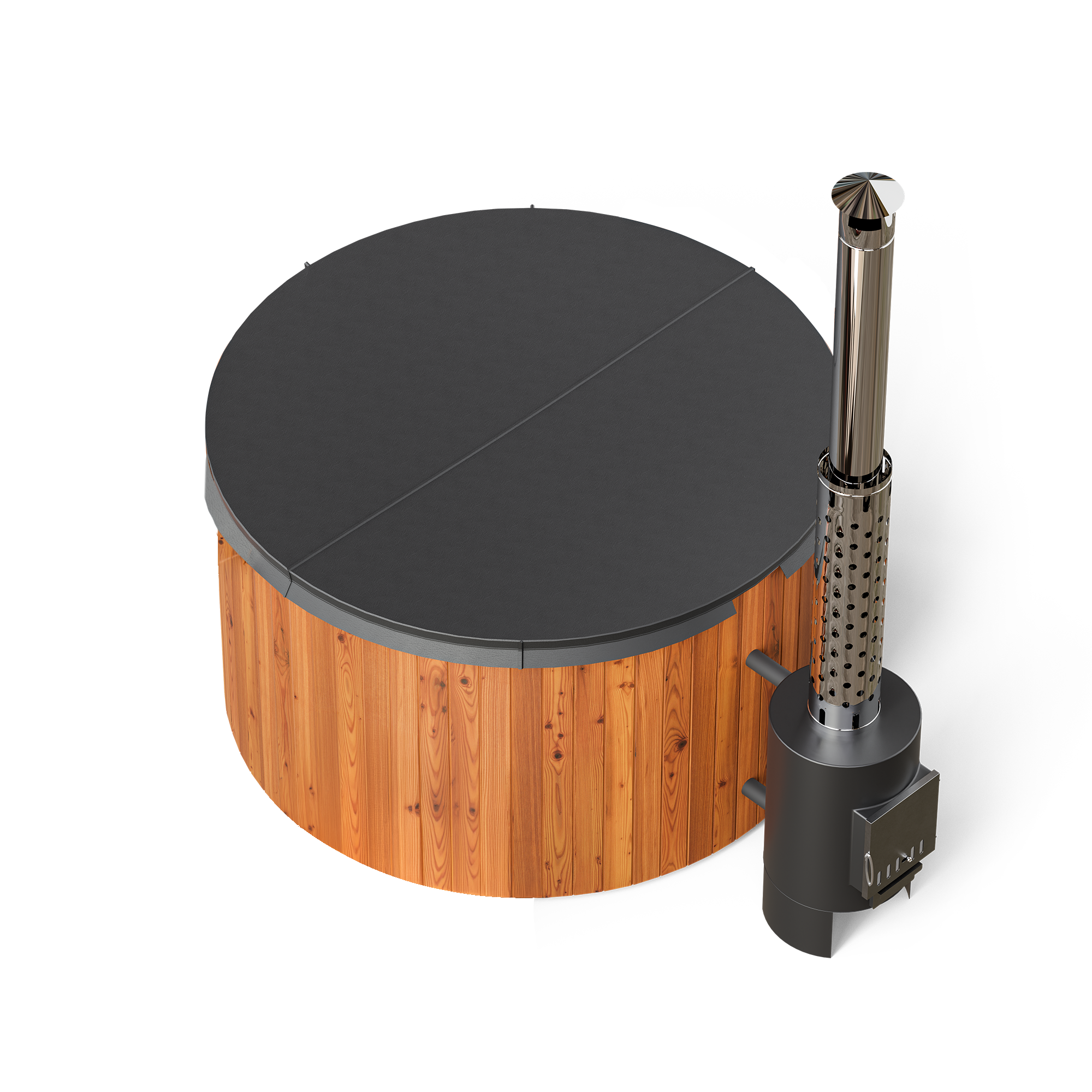 Houtgestookte hottub Extern - Oskar - 6 personen (Rond)