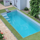 Polypropylen-Schwimmbecken Anthrazit mit gerader Treppe - 500 x 300 x 150 cm