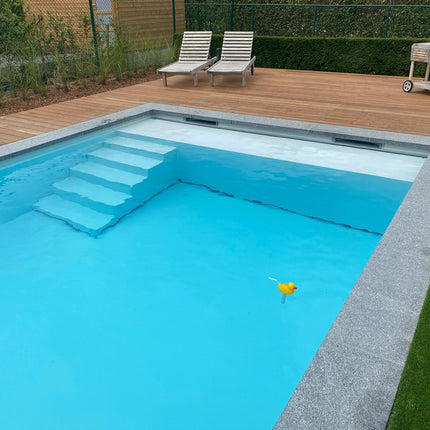 Piscine polypropylène noire avec escalier droit - 1200 x 400 x 150 cm