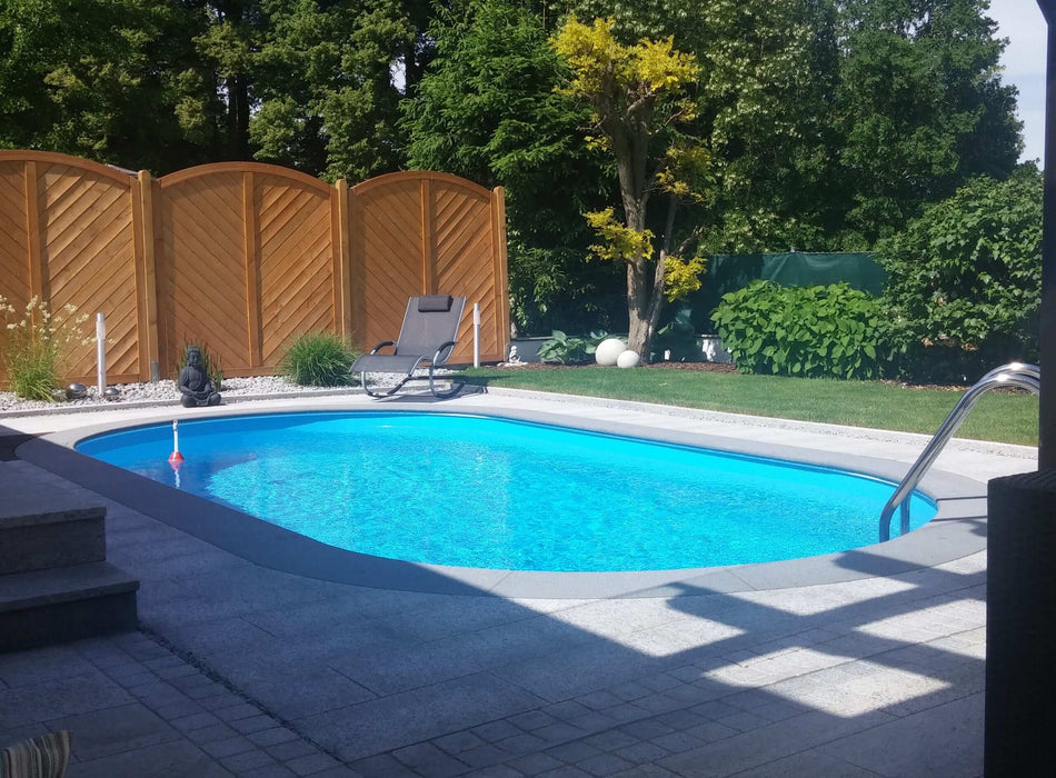 Happy Pool metalen zwembad Grijs ovaal 614 cm x 300 cm x 150 cm