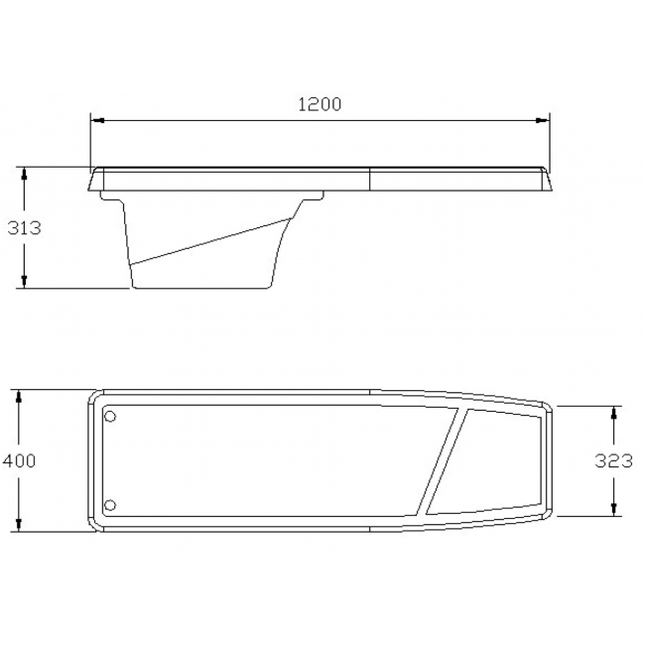 Dynamic 1200 Flexibele duikplank - Wit