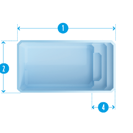 Piscina Giens Arena Poliéster - 430 cm x 220 cm x 150 cm