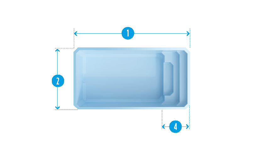 Giens Grijs Polyester zwembad - 430 cm x 220 cm x 150 cm