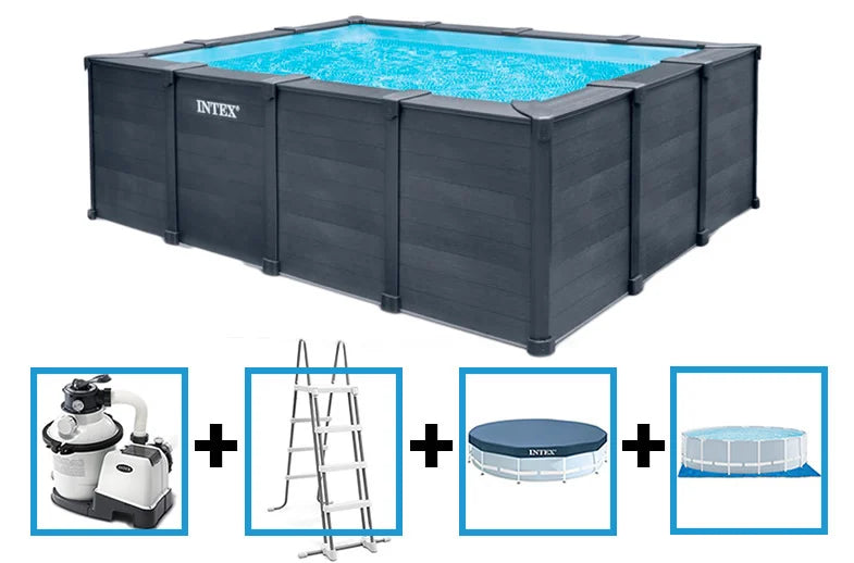 Intex Graphite Panel Pool 400 cm x 300 cm x 124 cm
