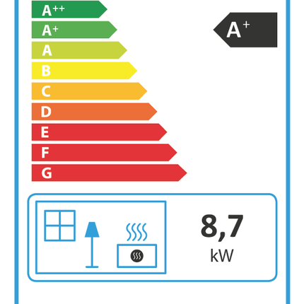 Qlima Pelletkachel Fiorina 90 S-Line – 9 kW, Grijs