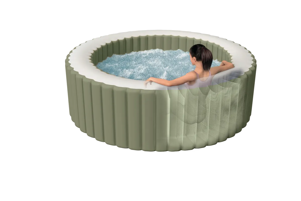 Intex Pure Spa Bubble Massage Olive Green – 4‑persoons