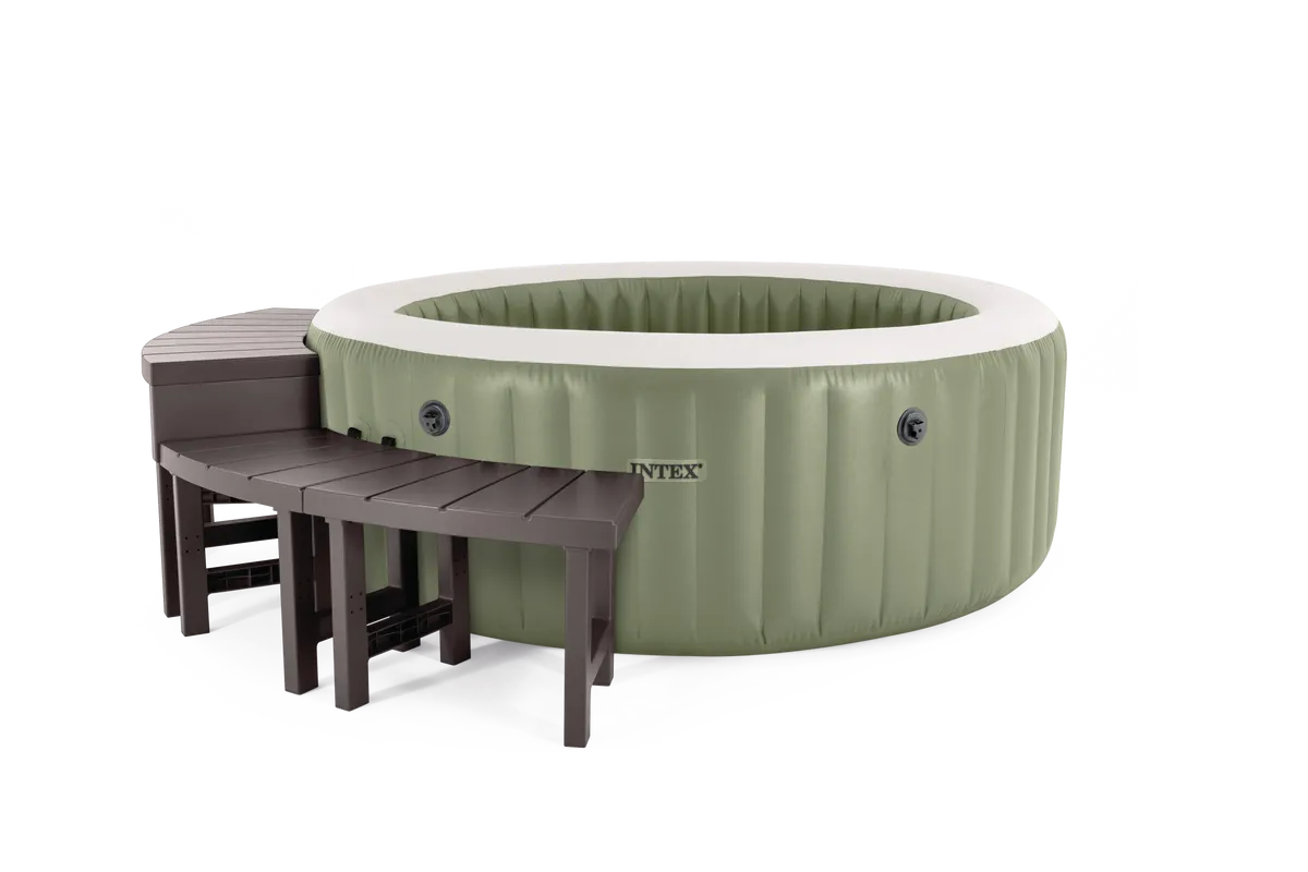 Intex Pure Spa Bubble Massage Olive Green – 4‑persoons