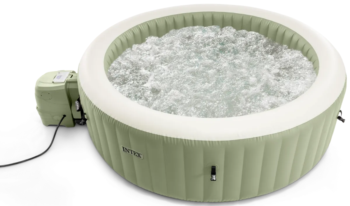 Intex Pure Spa Bubble Massage Olive Green – 4‑persoons