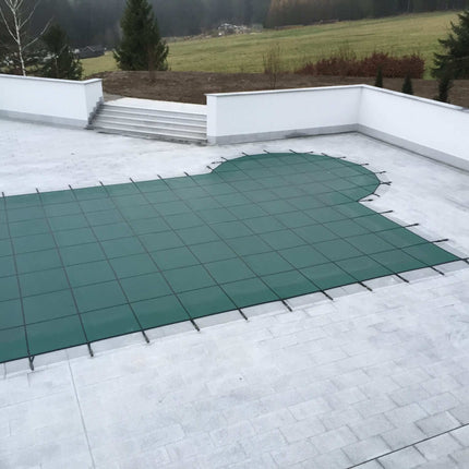 Copertura invernale di sicurezza Verde per una piscina rettangolare 1000 cm x 350 cm