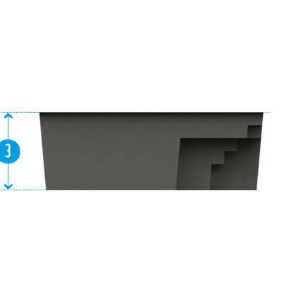 Piscina de poliéster Baie Lava Blanco - 430 cm x 230 cm x 150 cm 