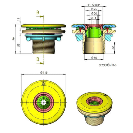 Inyector de piscina astral