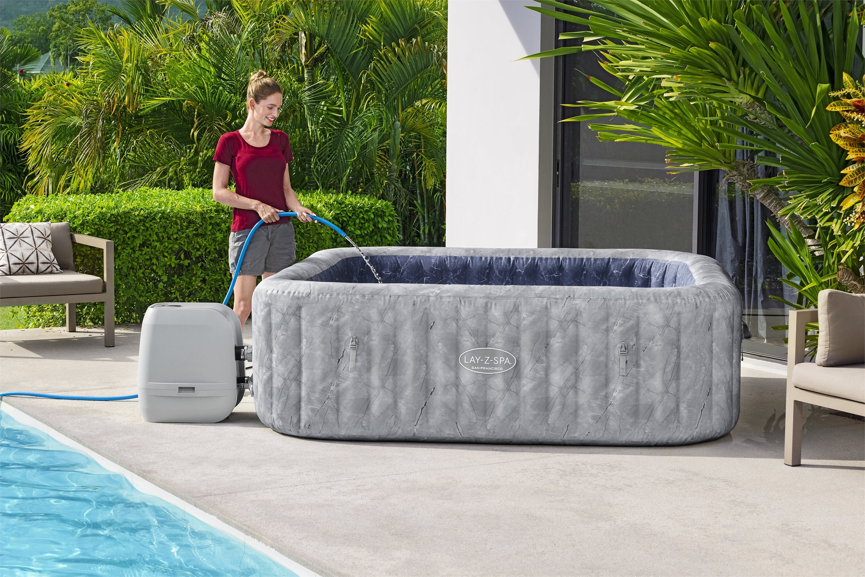 Lay-Z Spa San Francisco EnergySense Hydrojet Pro Aufblasbarer Whirlpool – 7 Personen