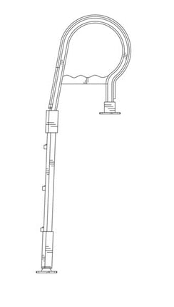 Escalera de cubierta de plástico de un solo lado 120/132 cm