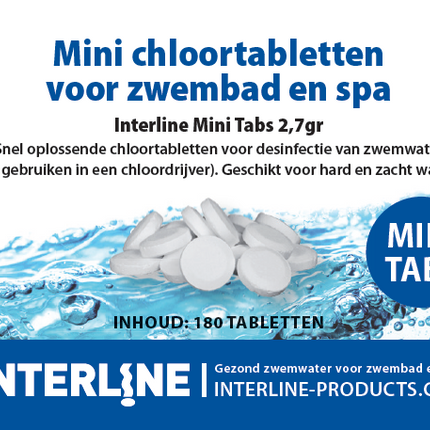 Interline Mini Quick Cloro Tabletas - 180 piezas de 2,7 gramos - NL 