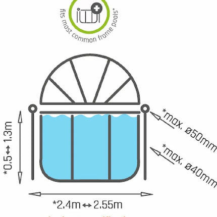 EXIT Auvent de piscine rond 244 cm - universel