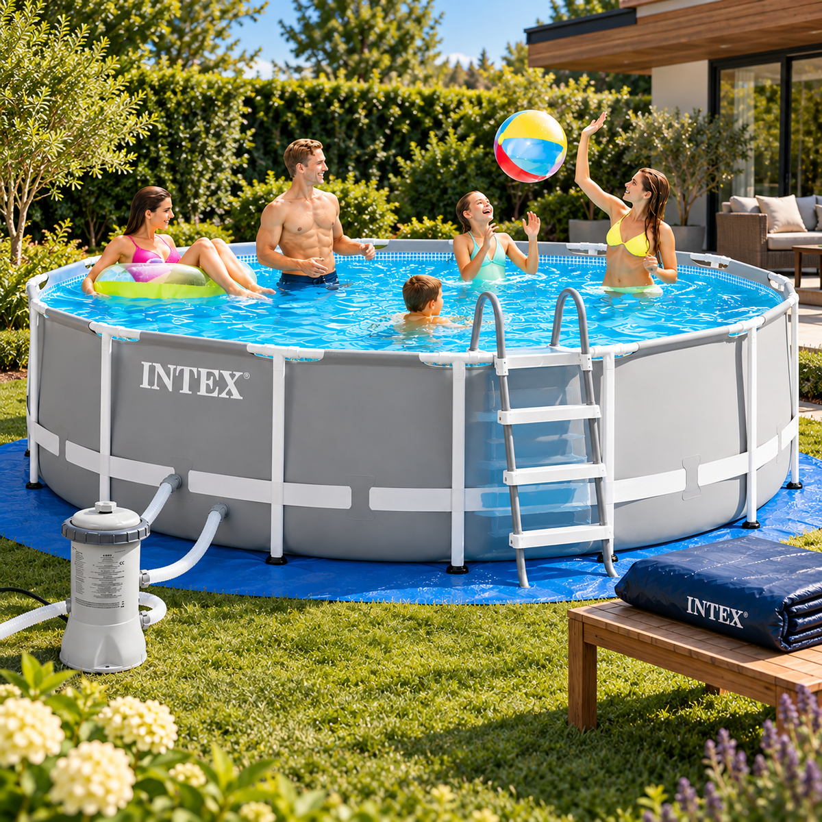 Intex Prism Frame zwembad - Ø 549 x 122 cm - met filterpomp en accessoires