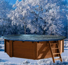 Cobertor de invierno sin malla para piscina de madera Ø 355 cm (8 esquinas)