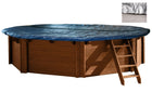 Copertura invernale con rete per piscina in legno Ø 655 cm (8 angoli)