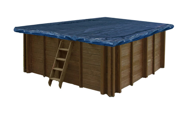 Cobertor de invierno sin malla para piscina de madera 210 cm x 210 cm