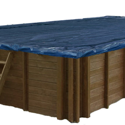 Cobertor de invierno con malla para piscina de madera 790 cm x 400 cm