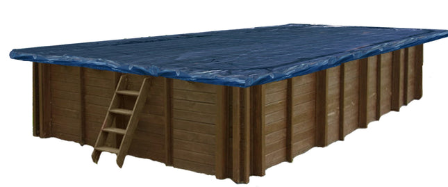 Cobertor de invierno con malla para piscina de madera 790 cm x 400 cm