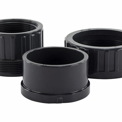 PVC 3/3 koppeling 50mm lijmverbinding x binnendraad 1 1/2"