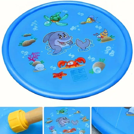 Tapis de jeu aquatique animaux marins avec raccord pour tuyau d'arrosage