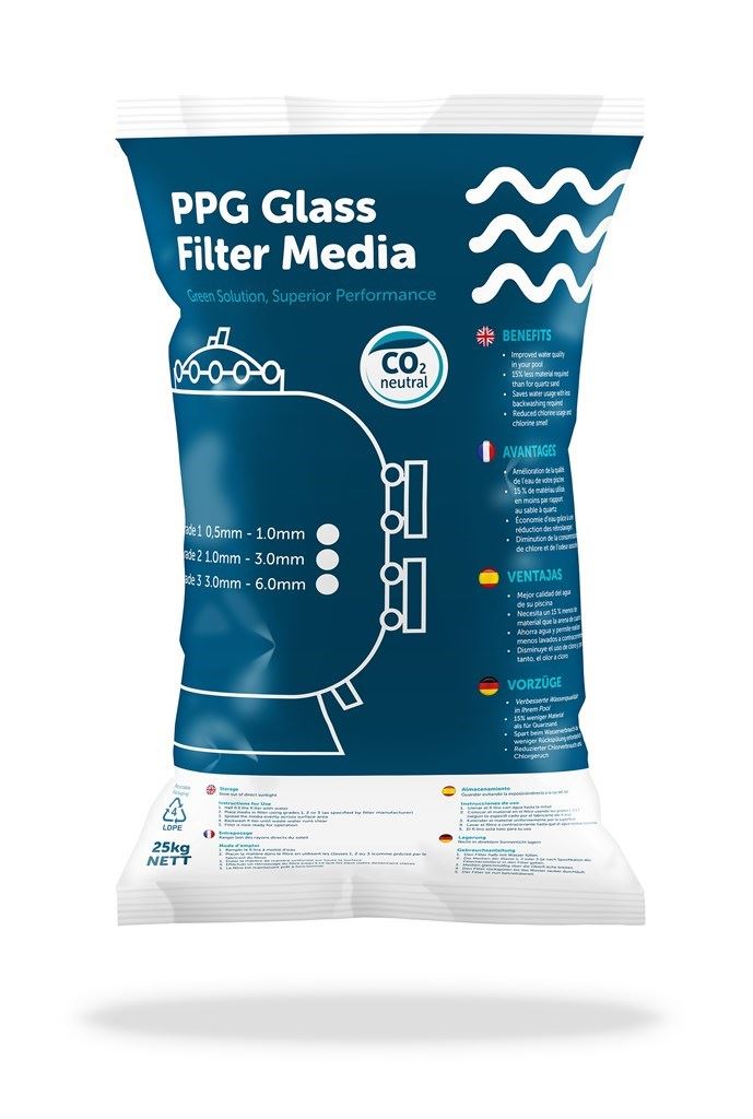 Vetro filtro PPG medio 25 kg - grado 2 